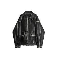 Women Black Gothic Leather Jacket Korean Large Size Motorcycle Coat Streetwear Outwear Tops Clothes