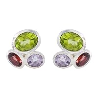 superb 925 sterling silver earring multi silver earring multi earring oval earring bezel setting earring multi earring designer jewelry for womens