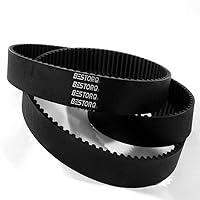 BESTORQ 228-3M-15 HTD Timing Belt, 228mm Outside Circumference x 15mm Width x 2.3mm Height, 3mm Pitch, 76 Teeth, Pack of 2