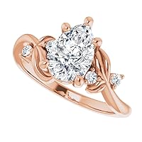 3 CT Pear Cut Colorless Moissanite Engagement Ring, Wedding Bridal Ring, Eternity Solid 10K Rose Gold Diamond Solitaire 5-Prong Pefect Ring for Her