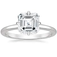 North Star Asscher Cut Moissanite Ring for Engagement, Wedding, Anniversary, Promise, Gift, Birthday, Gratitude (Solitaire, Compass Point, 2.50CT, VVS1, Near Colorless)