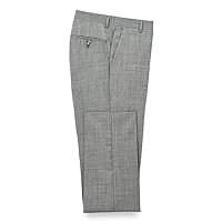 Paul Fredrick Men's Wool Sharkskin Flat Front Pants
