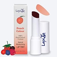 100% Plant-based Color, Edible Natural Moisturizing Lip Tint, 2 in 1, Antioxidant-rich Superfood Ingredients | Natural Matte Sheer | Buildable | Made in Australia, Clean Beauty (Peach color)