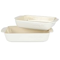 Crock-Pot 2 Piece 3.5 QT and 2.5Qt Stoneware Bakeware Set - White