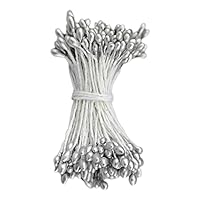 900 Pcs 3mm Mini Flower Stamen, Pearl Double Heads Flower Stamen Pistil Artificial Floral Stamen for DIY Crafts,Silver