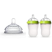 Comotomo 2 Pack Silicone Replacement Nipple and Baby Bottle