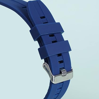 SAVITA 6pcs Watch Strap Holder Loop, Silicone Watch Band Keeper Retainer Fastener Ring Parts for Smart Watch Band Wristband Replacement (Dark Blue, 20mm)