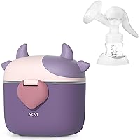 NCVI Baby Formula Dispenser Purple Cow On The Go and Manual Breast Pump 5 oz