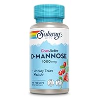 SOLARAY D-Mannose with CranActin Cranberry Supplement 400mg, Urinary Tract Health & Bladder Support Capsules with Vitamin C for Immune Function, Vegan, 60 Day Guarantee, 30 Servings, 60 VegCaps