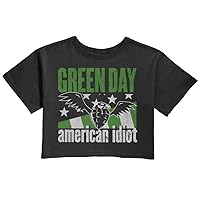 Green Day Crop Top T Shirt American Idiot Wings Band Logo Official Womens