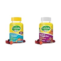 Kids Probiotic Gummies for Ages 2+ - Peach-Orange & Mixed Berry Flavors & Daily Probiotic for Kids + Veggie Fiber Gummies (Ages 3+) - 60 Count - Digestive