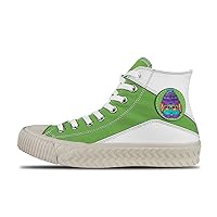 Popular graffiti-04,Green Custom high top lace up Non Slip Shock Absorbing Sneakers Sneakers with Fashionable Patterns