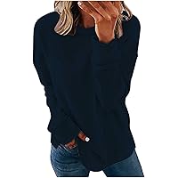 Women Basic Crewneck Sweatshirts Long Sleeve Loose Fit Pullover Fall Casual Shirts Ladies Sports Running Tops