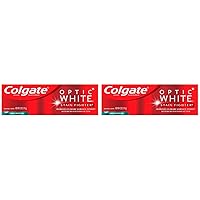 Optic White Stain Fighter Whitening Toothpaste Gel, Fresh Mint Flavor with Fluoride, Enamel-Safe for Daily Use, 4.2 Oz Tube (Pack of 2)
