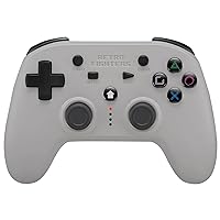 Retro Fighters Defender Next-Gen PS1 - PS2 - PS3 - PS Classic - Switch & PC Compatible Wireless Controller, Grey