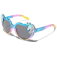ShadyVEU Kids Unicorn Glitter Rainbow Color Heart Shape Sunglasses Magic Party Shatter-Proof Shades Girls Eyeglasses