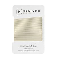 Heliums Large Bobby Pins - Light Blonde Beige - 2.5 Inch Extra Long Straight Hair Pins, Enamel Coated - 24 Count