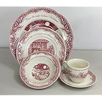 Johnson Brothers Twas The Night 5-Piece Place Setting, Red & White