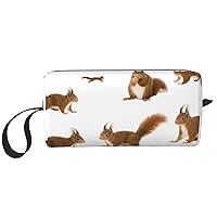 BREAUX Cute Squirrel Print Portable Cosmetic Bag Zipper Pouch Travel Cosmetic Bag, Travel Organizer Daily Organizer, Small Toiletry Organizer Travel Wallet