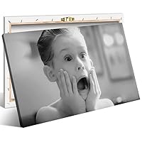 Home Alone Movie Poster Bathroom Wall Art Toilet Decoration Black and White Vintage Humor Funny Bathroom Wall Decor Canvas Print 8x12inch Framed