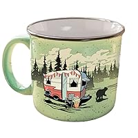 Ceramic Coffee Mug - 15 oz Retro Inspired Camping Mug - for Hot & Cold Drinks - Works as a Tea, Soup, & Coffee Mug - Stylish, Versatile, & Microwaveable Camping Coffee Mugs by Camp Casual