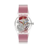 Swatch Monthly Drops Clearly Red Striped Quartz Unisex Watch GE292
