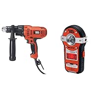 BLACK+DECKER Electric Drill, 1/2-Inch, 7.0 Amp with Line Laser, Auto-leveling with Stud Sensor (DR560 & BDL190S)