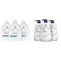 Dove Antibacterial Hand Wash Care & Protect Pack of 3, 34 oz Body Wash Deep Moisture Dry Skin Pack of 3, 30.6 Fl Oz