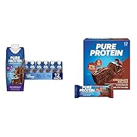 Chocolate Protein Shake & Bars, High Protein, Nutritious Snacks to Support Energy, Low Sugar, Gluten Free, Chocolate Deluxe, 1.76 oz., 12 Count(Pack of 1) (Packaging may vary)