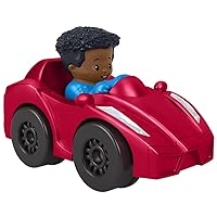 Little People Collectible Wheelies Car - HGP74 ~ Red Convertible Race Car ~ AA Boy Driving