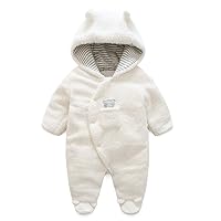 Toddler Unisex Baby Winter Warm Footsies Romper Thick Wool Lamb Hooded Jumpsuit Outwear 0-24 Month
