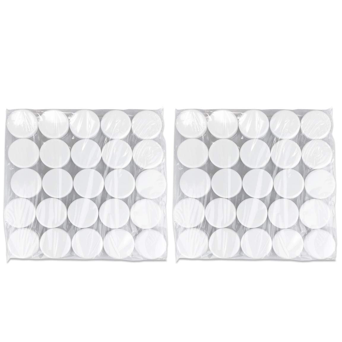 (Quantity: 100 Pieces) Beauticom 5G/5ML Round Clear Jars with White Lids for Acrylic Powder, Rhinestones, Charms and Other Nail Accessories