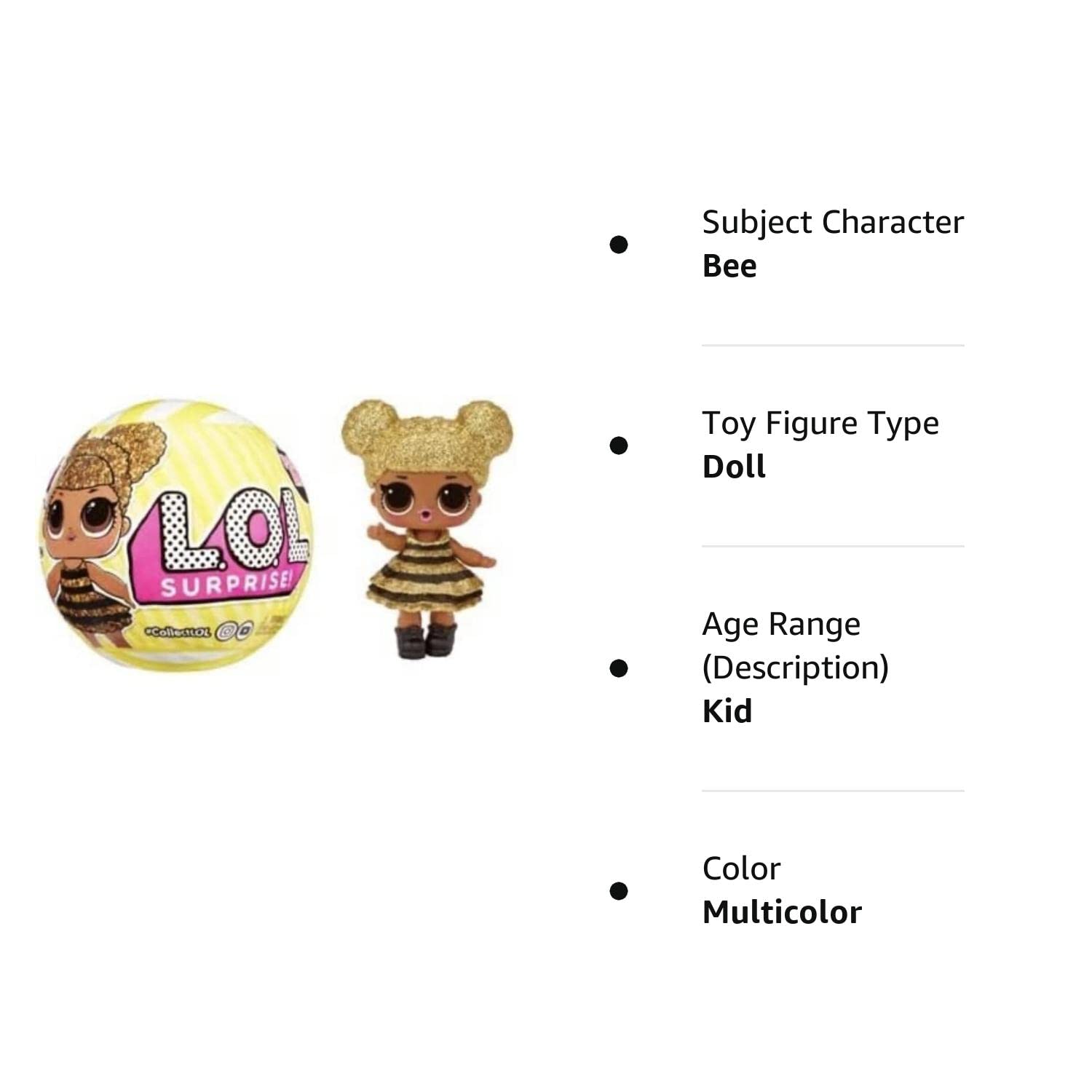 L.O.L. Surprise! 707 Queen Bee Doll with 7 Surprises in Paper Ball- Collectible Doll w/Water Surprise & Fashion Accessories, Holiday Toy, Great Gift for Kids Ages 4 5 6+ Years Old & Collectors