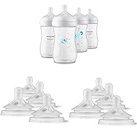 Philips Avent Natural Baby Bottles & Natural Response Baby Bottle Nipples Flow 4 & Natural Response Baby Bottle Nipples Flow 5, 6M+