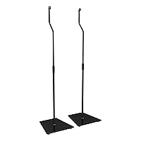 AVF Traditional Steel and Glass Speaker Floor Stands in Black (Set of 2)
