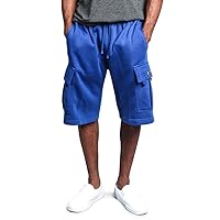 G-Style USA Men's Solid Fleece Heavyweight Cargo Shorts