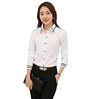 Office Ladies Shirt Women Chiffon Slim fit Plus Size Casual Long-Sleeved Shirt Ladies Simple Style Blouse