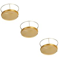 Holibanna 3pcs Jewelry Storage Rack Watch Candle Dresser Dish Decoration for Living Room Pottery Rings Dish 2 Tier Jewelry Tray Ear Ring Holder Table Top Decor Wrought Iron Plate