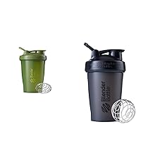 BlenderBottle Classic Shaker Bottle Perfect for Protein Shakes and Pre Workout, 28-Ounce, Moss Green & Classic Shaker Bottle Perfect for Protein Shakes and Pre Workout, Black, 20oz