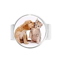 Lovers Dog and Cat Ring, Couple Cute Dog Cat Ring, Girls Boys Ring