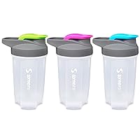 Synergy Protein Nutrition Shaker Bottle 3-Pack (18oz, Blue/Green/Pink)