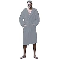 Terry Cotton Hooded Robes for Men and Women, Unisex Adult Bathrobes