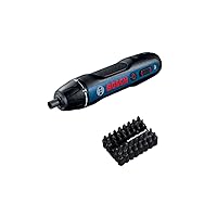 Bosch Professional BOSCHGO-N 3.6V Cordless Screwdriver (Includes 32 Screwdriver Bits, Extension Bit Holder, Carrying Case, and Charging Cord), Blue