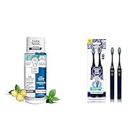 GuruNanda Dual Barrel Whitening Mouthwash with Essential Oils & Sonic Toothbrush with Dual Modes, Quadpacer, Soft Bristles - 20 Fl Oz & 2-Pack