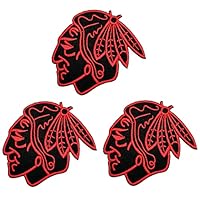 3pcs. Warrior Feathered Indian Chief Head Cartoon Patch Black Red Head Embroidered Applique Craft Handmade Baby Kid Girl Women Clothes DIY Costume Accessory