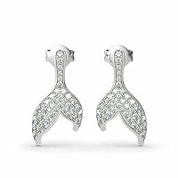 1.50 Ct Round Cut Lab-Created Diamond Dangle/Drop Earrings In 925 Silver For Women & Girl By Elegantbalaji