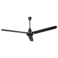 Canarm CP60DW10N High Performance Weatherproof Industrial DC Ceiling Fan, 60-Inch - Durable Black, Downrod Mount, Ideal for Large Indoor & Outdoor Spaces
