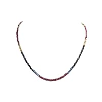 Mala Necklace Strand String Womens Beaded Emerald Ruby Sapphire Gem Stone B154