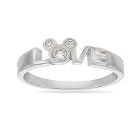 Mickey Mouse Love Ring for Her Beautiful Gift in 925 Sterling Silver