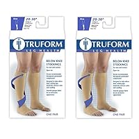 Truform Compression 20-30 mmHg Knee High Open Toe Stockings Beige, X-Large - Short, 2 Count (0865S-XL 2PK)